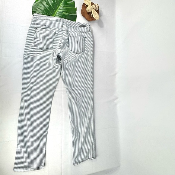 Level 99 Lily Skinny Straight Jeans Blue & white Railroad Stripe Women’s Size 28 - Picture 3 of 15